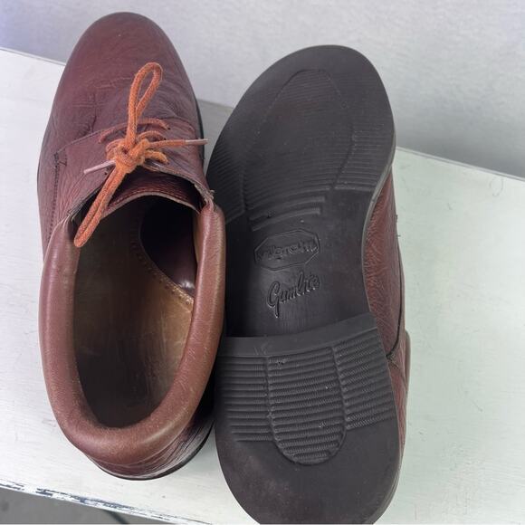 TAUER & JOHNSON Shoes Oxford Mens 12 Brown Handcrafted Leather Lace Up - Picture 15 of 15